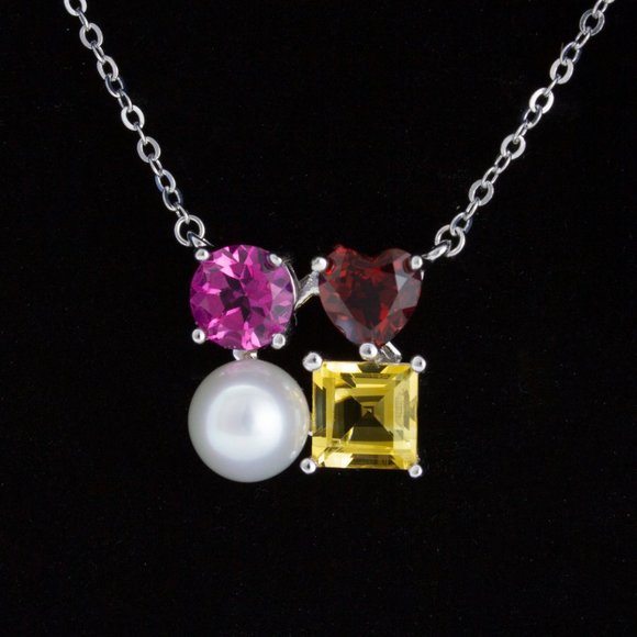 Exquisite Classy Necklace with gemstones - Picture 3 of 3